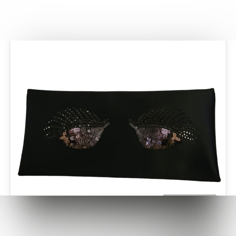 BCGBMaxazria Eyelid Black Envelope Clutch
